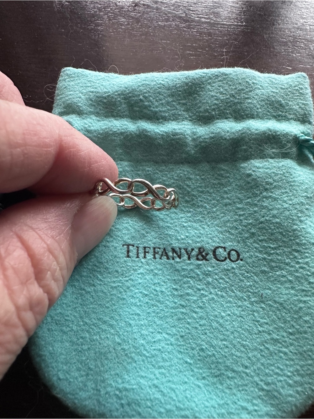 Tiffany & Co. Sterling Silver Infinity Narrow Band